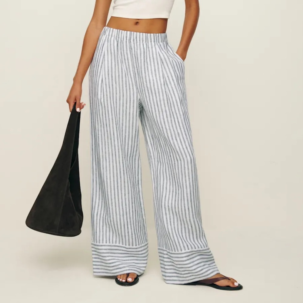 Reformation Fernando Linen Wide Leg Pant